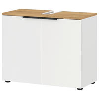WASCHBECKENUNTERSCHRANK 70/58/34 cm  - Eichefarben/Schwarz, MODERN, Holzwerkstoff/Kunststoff (70/58/34cm) - Germania