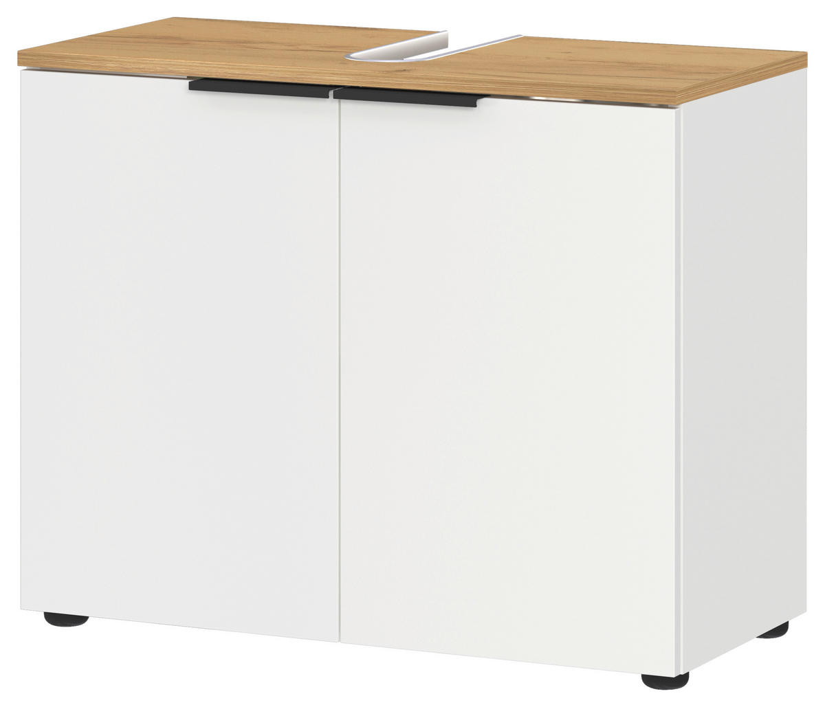 WASCHBECKENUNTERSCHRANK 70/58/34 cm  - Eichefarben/Schwarz, MODERN, Holzwerkstoff/Kunststoff (70/58/34cm) - Germania