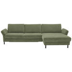 ECKSOFA  in Chenille, Flachgewebe Olivgrün  316/175 cm  - Schwarz/Olivgrün, Design, Textil/Metall (316/175cm) - Dieter Knoll