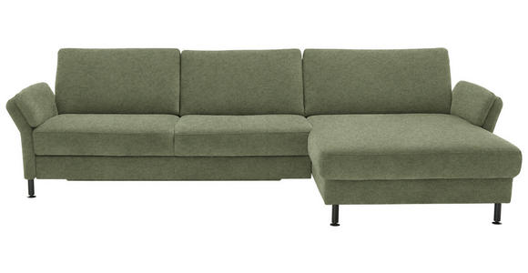 ECKSOFA  in Chenille, Flachgewebe Olivgrün  316/175 cm  - Schwarz/Olivgrün, Design, Textil/Metall (316/175cm) - Dieter Knoll