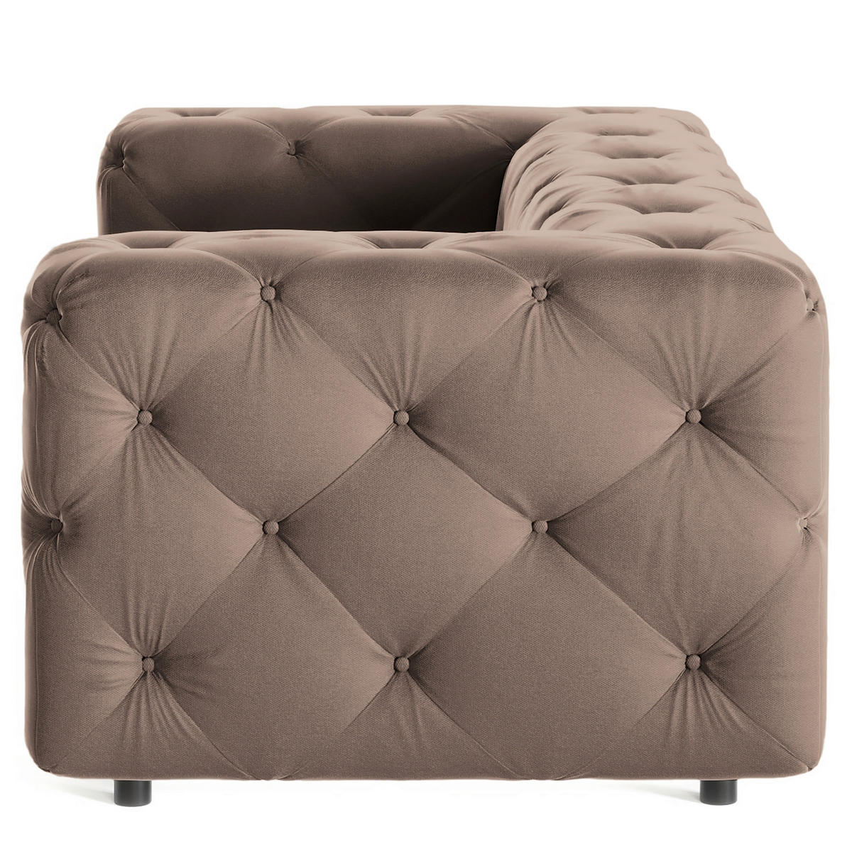 2-SITZER-SOFA Fresco Samt Braun  - Schwarz/Braun, Design, Kunststoff/Textil (193/71/100cm) - P & B