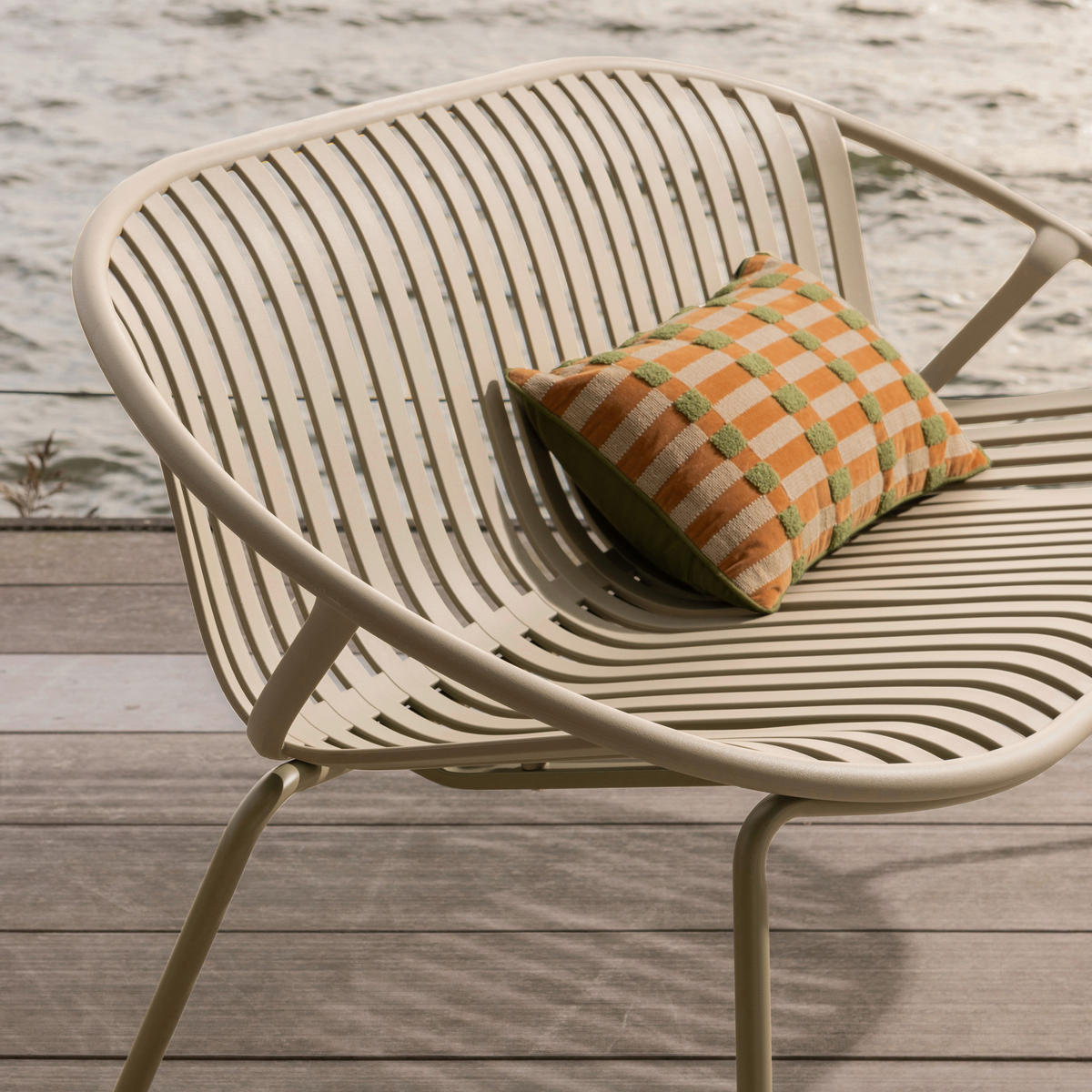 GARTENBANK 81/73/72 cm   - Sandfarben, MODERN, Kunststoff/Metall (81/73/72cm) - Livetastic