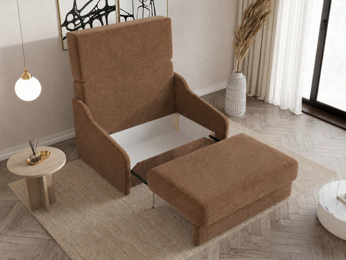 SCHLAFSOFA Rostfarben  - Rostfarben/Schwarz, Design, Kunststoff/Textil (136/86/113cm) - MID.YOU