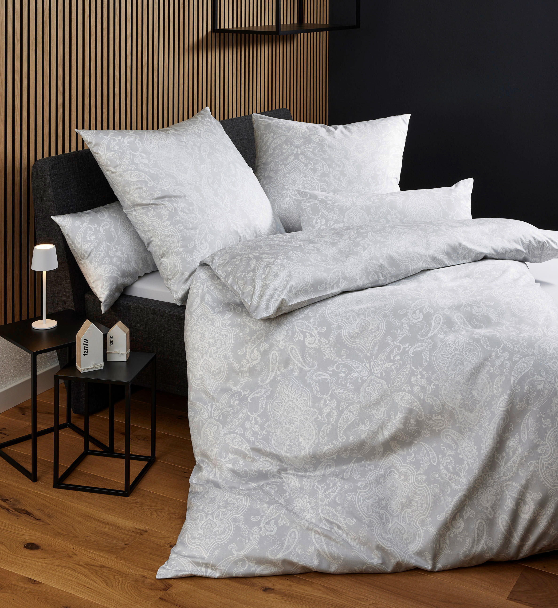 POSTELJINA 135/200 cm   - siva, Konvencionalno, tekstil (135/200cm) - Janine