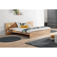 BETT 200/200 cm,  in Wildeiche, Nachtschrank, Befestigungsmaterial,  - Wildeiche, Natur, Holz (200/200cm) - MID.YOU