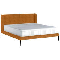 Polsterbett inkl. Matratze 180/200 cm  in Currygelb  - Currygelb/Weiss, Modern, Textil/Metall (180/200cm) - Livetastic
