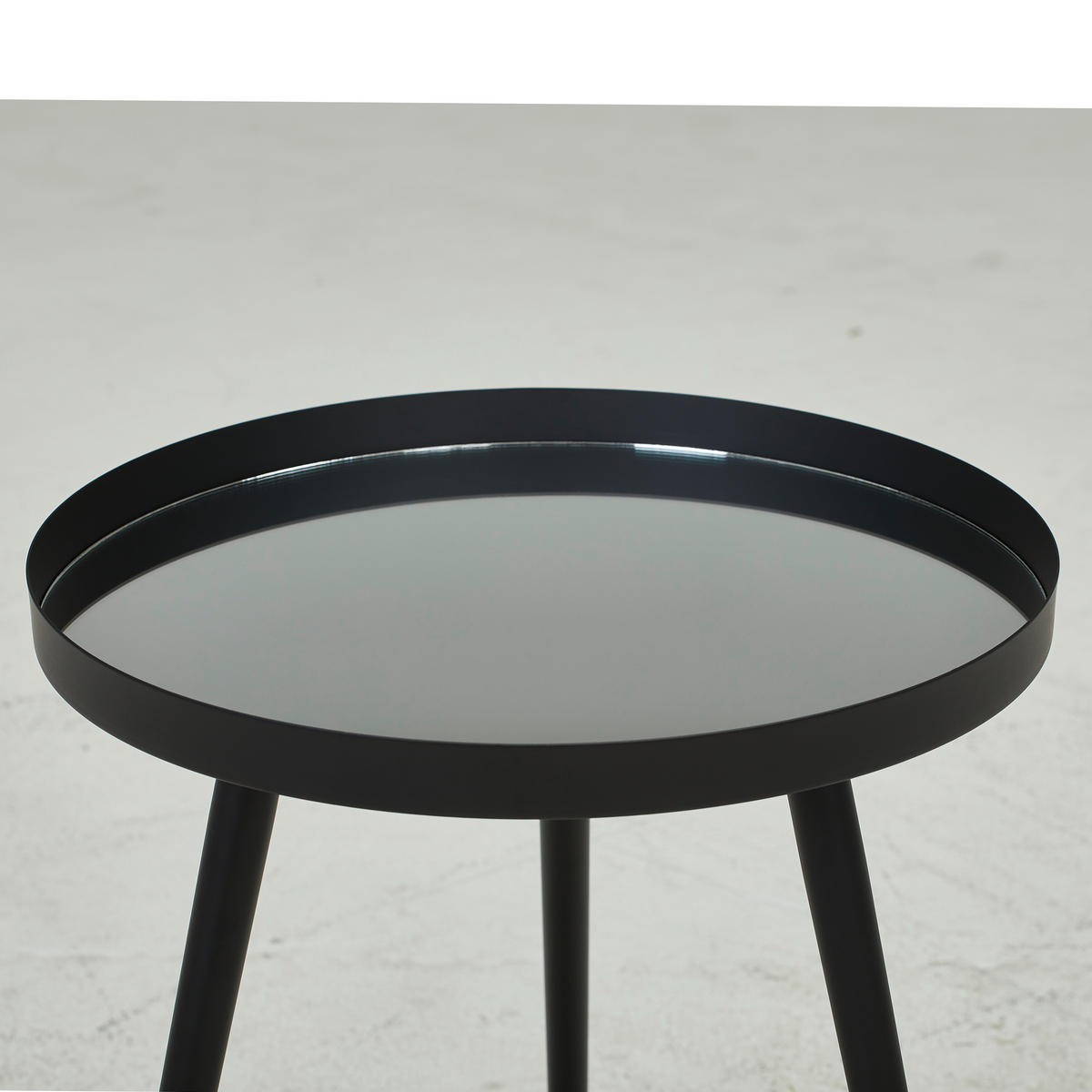 BEISTELLTISCH in Metall, Glas 40/40/50,5 cm  - Schwarz, Trend, Glas/Metall (40/40/50,5cm) - Carryhome
