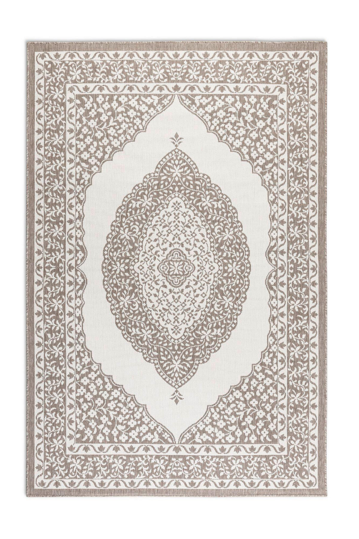 OUTDOORTEPPICH 80/150 cm Gemini Cappuccino, Weiß  - Weiß/Cappuccino, Design, Kunststoff (80/150cm) - Hanse Home
