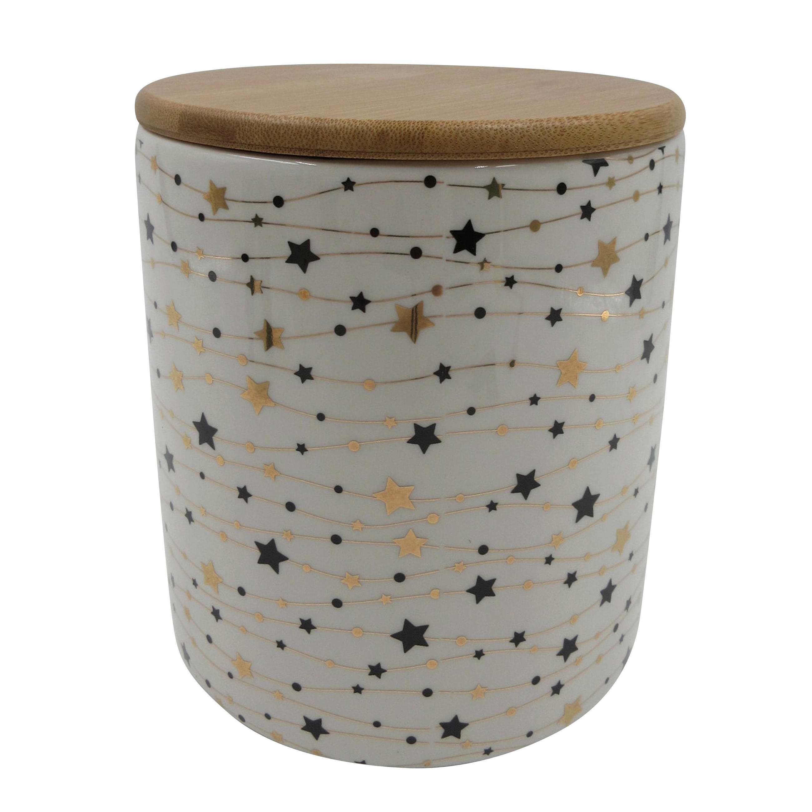 KEKSDOSE 0,8 L  - Multicolor/Naturfarben, Trend, Keramik/Holz (14/16,5cm) - X-Mas