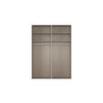 SCHWEBETÜRENSCHRANK 162/223/68 cm 2-türig Weiß  - Alufarben/Weiß, Basics, Glas/Holzwerkstoff (162/223/68cm) - Novel