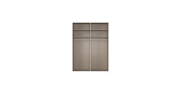SCHWEBETÜRENSCHRANK 162/223/68 cm 2-türig Weiß  - Alufarben/Weiß, Basics, Glas/Holzwerkstoff (162/223/68cm) - Novel