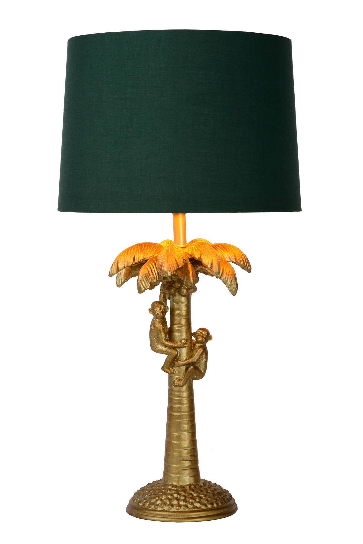 TISCHLEUCHTE - Goldfarben/Grün, Lifestyle, Kunststoff/Textil (30.5/30,5/57,5cm) - Lucide