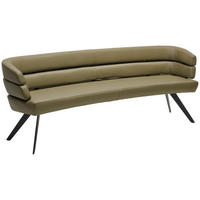 SITZBANK 229/84/77 cm Echtleder Grün  - Schwarz/Grün, Design, Leder/Metall (229/84/77cm) - Joop!