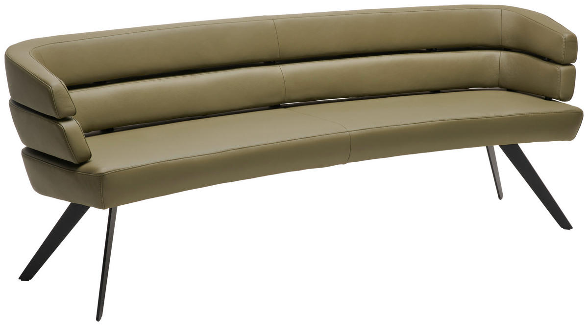 SITZBANK 229/84/77 cm Echtleder Grün  - Schwarz/Grün, Design, Leder/Metall (229/84/77cm) - Joop!