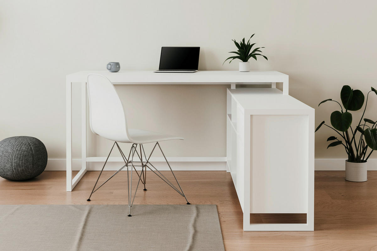 ECKSCHREIBTISCH 139/139/75 cm  in Weiß  - Weiß, MODERN, Holzwerkstoff (139/139/75cm) - MID.YOU