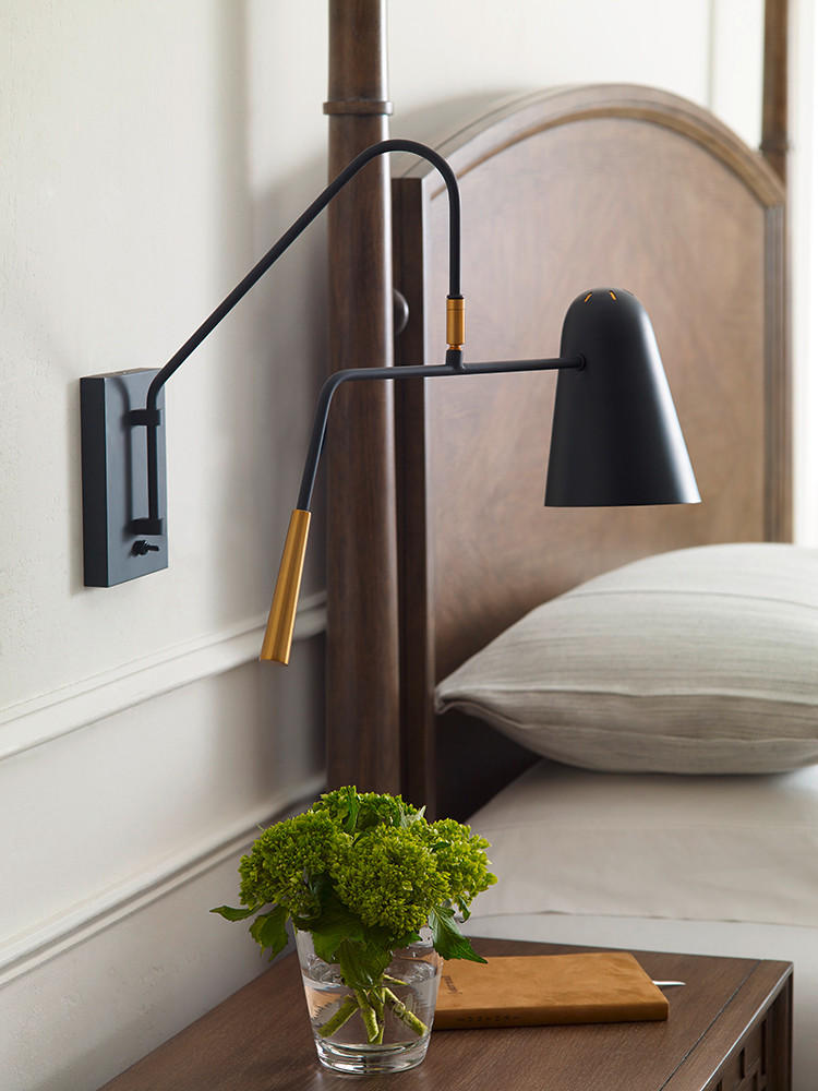 WANDLEUCHTE - Schwarz, Design, Metall (13.6/43.9 /62.3cm) - Elstead Lighting