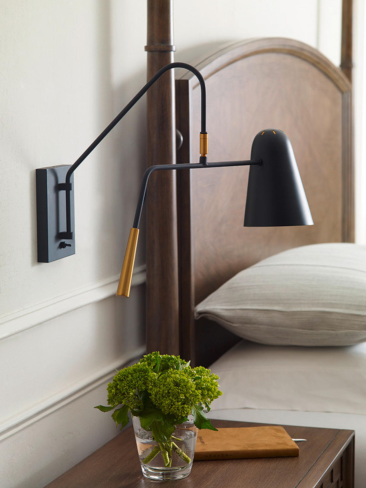 WANDLEUCHTE Elstead Simon 13.6/43.9 /62.3 cm   - Schwarz, Design, Metall (13.6/43.9 /62.3cm) - Elstead Lighting