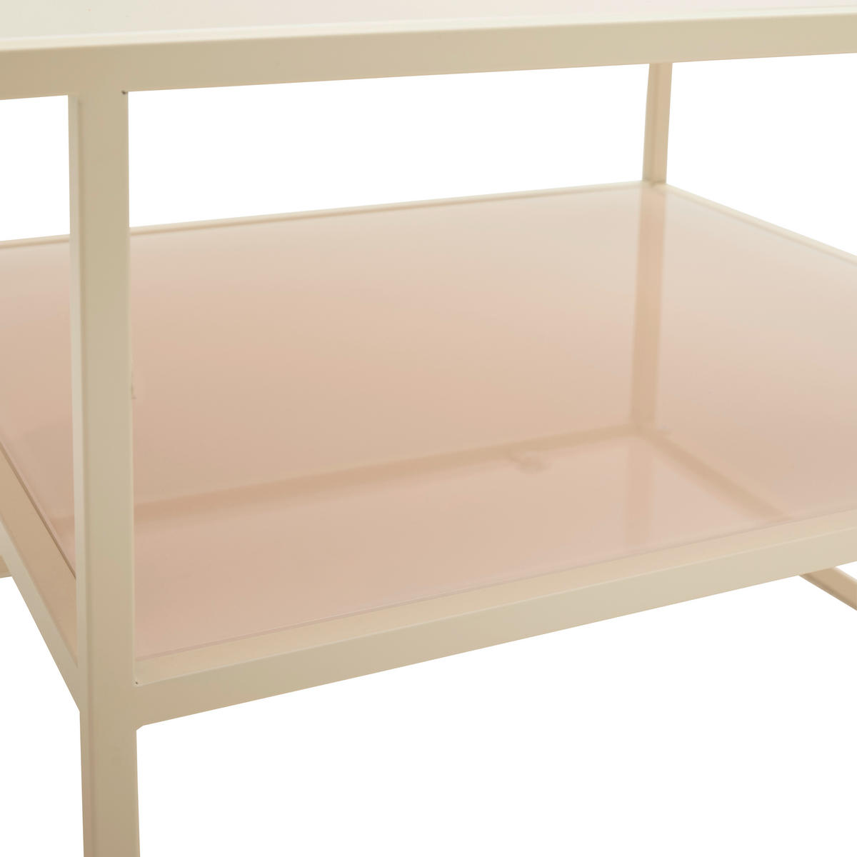COUCHTISCH Kristallglas 90/60/45 cm rechteckig Creme  - Creme, Design, Glas/Metall (90/60/45cm) - Livetastic