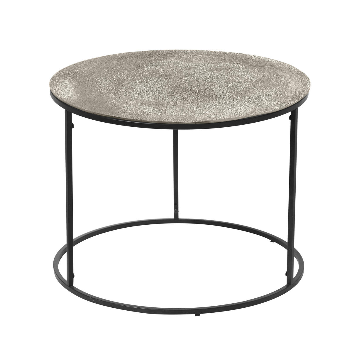 BEISTELLTISCH 60/60/46 cm Schwarz, Silberfarben rund  - Silberfarben/Schwarz, Design, Metall (60/60/46cm) - Boxxx