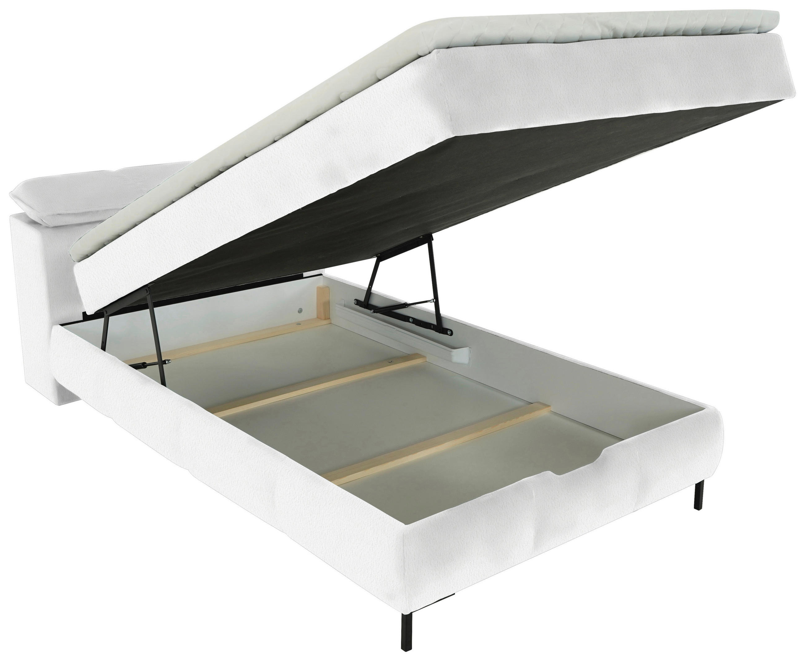 BOXBETT 120/200 cm  in Creme  - Creme/Schwarz, Konventionell, Holz/Holzwerkstoff (120/200cm) - Xora