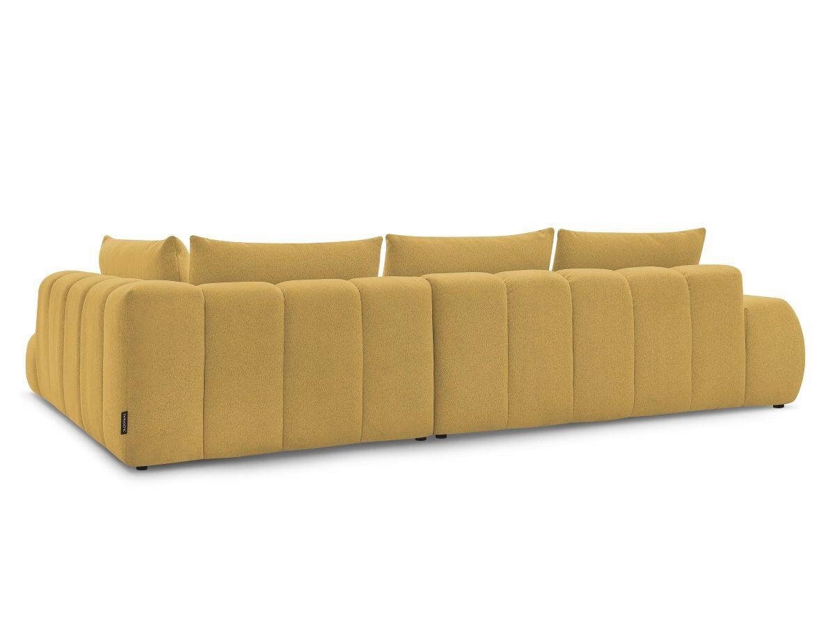 ECKSOFA Ottomane rechts  EVEREST Gelb Flachgewebe  - Gelb/Schwarz, MODERN, Kunststoff/Textil (352/210cm)