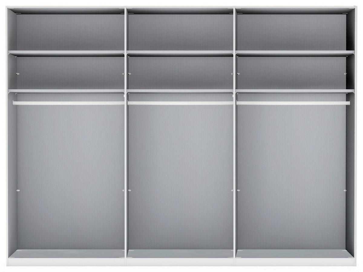 FALTTÜRENSCHRANK in Grau, Weiss  - Chromfarben/Weiss, Konventionell, Glas/Holzwerkstoff (300/216/58cm) - Dieter Knoll