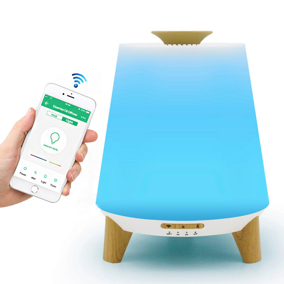 LUFTBEFEUCHTER DN-829 WIFI  - Ahornfarben/Weiß, KONVENTIONELL, Kunststoff (17,6/22,5cm) - Atrigo