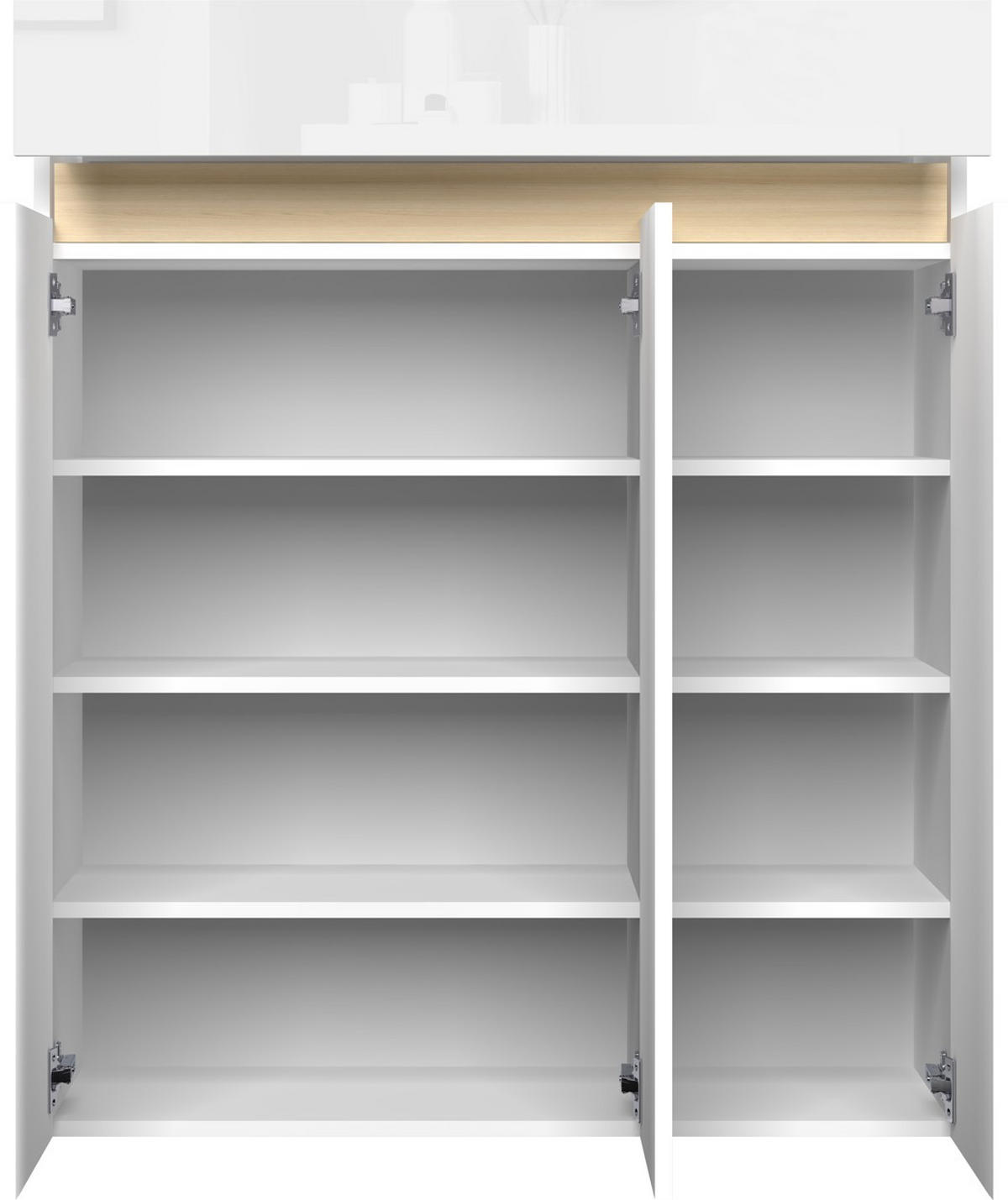 SCHUHSCHRANK  in 94/114/35 cm  - Eichefarben/Weiß Hochglanz, Design, Holzwerkstoff (94/114/35cm) - MID.YOU