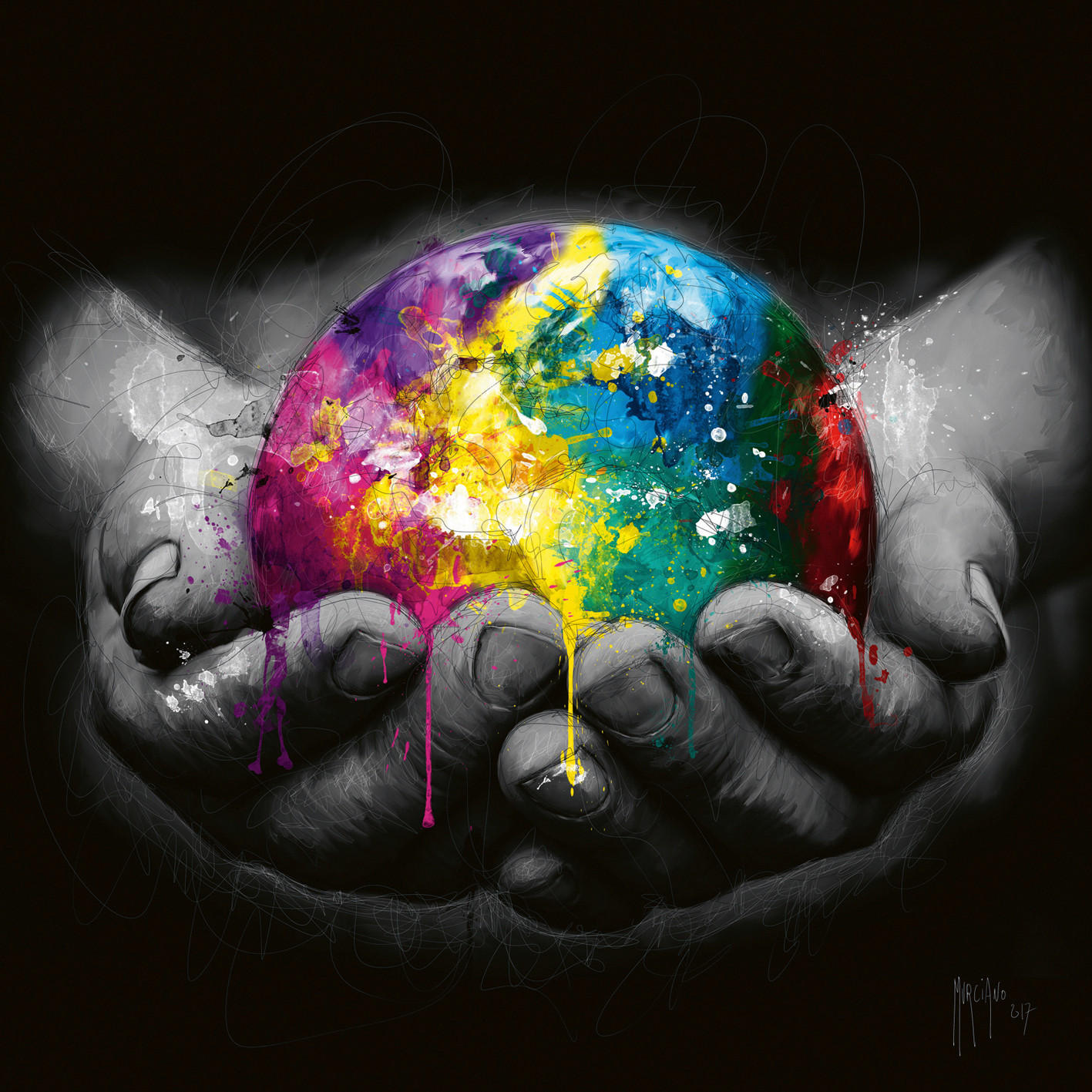 KUNSTDRUCK Multicolor 50/50 cm  - Multicolor, Basics, Papier (50/50cm) - Monee