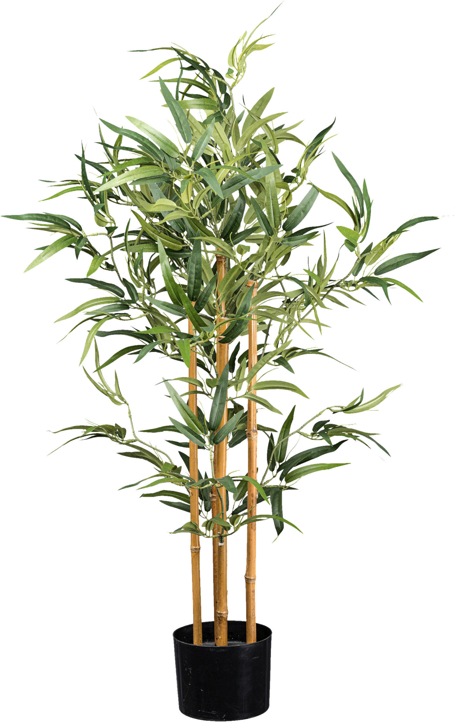 KUNSTPFLANZE Bambus 105 cm  - Schwarz/Naturfarben, Design, Kunststoff (105cm) - P & B
