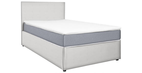 BOXBETT 120/200 cm in Weiß, Hellgrau - Hellgrau/Weiß, KONVENTIONELL, Holz/Holzwerkstoff (120/200cm) - Carryhome