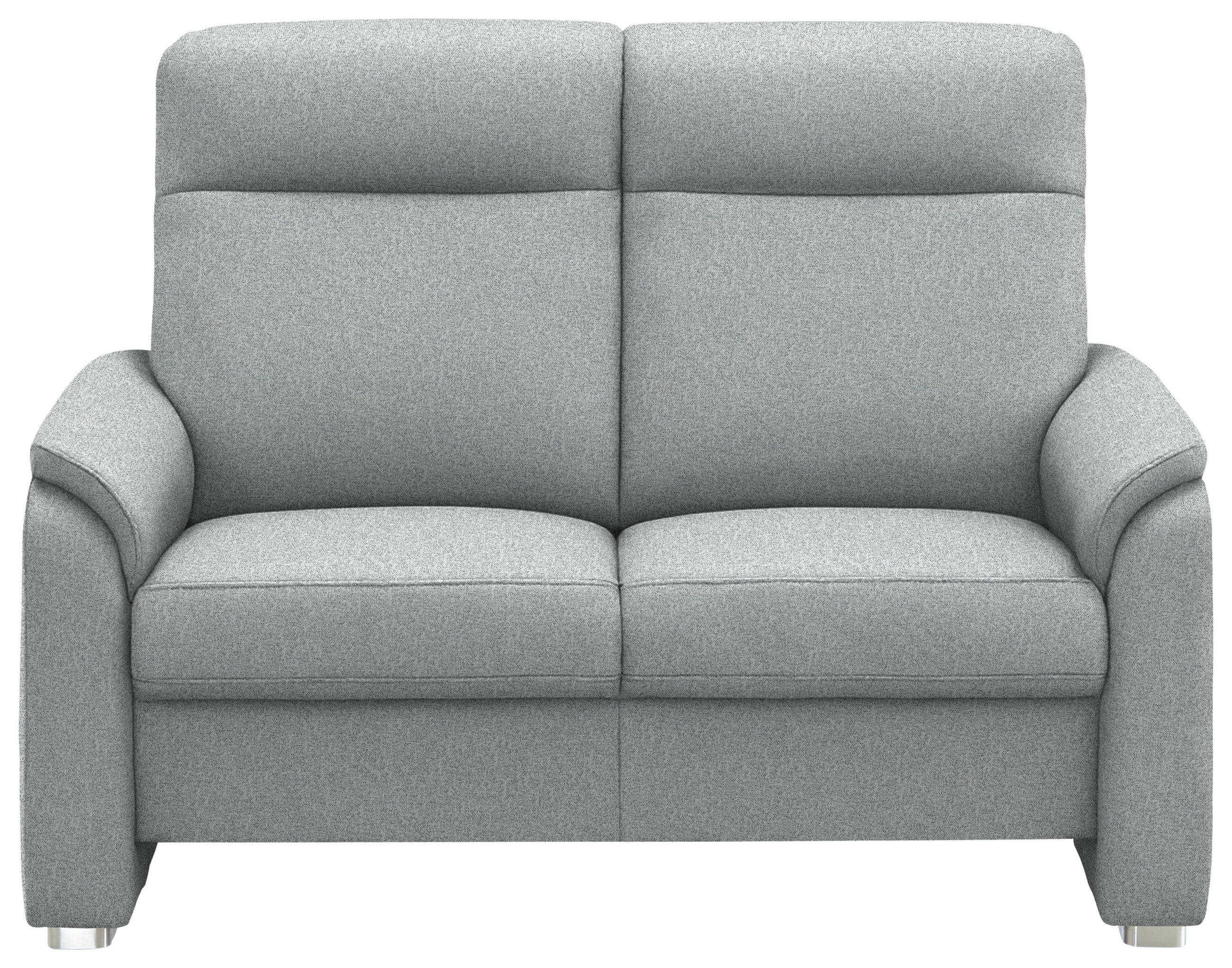 2-SITZER-SOFA  in Flachgewebe Hellgrau  - Hellgrau/Alufarben, KONVENTIONELL, Textil/Metall (156/107/95cm) - Beldomo Comfort