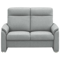 2-SITZER-SOFA  in Flachgewebe Hellgrau  - Hellgrau/Alufarben, KONVENTIONELL, Textil/Metall (156/107/95cm) - Beldomo Comfort