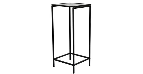 BEISTELLTISCH 30/30/70 cm Schwarz rechteckig - Schwarz, Basics, Glas/Metall (30/30/70cm) - Xora