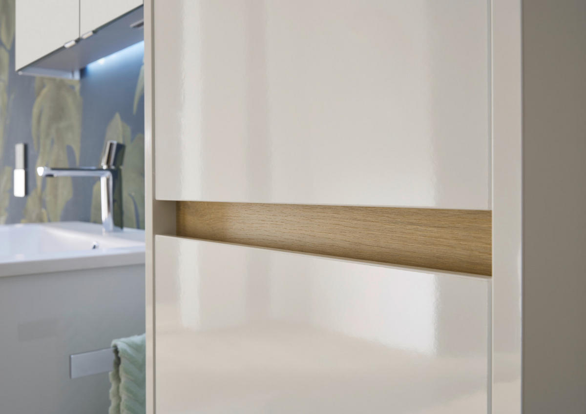 MIDISCHRANK 38,3/127/33 cm  - Eichefarben/Weiß, Design, Glas/Holzwerkstoff (38,3/127/33cm) - Musterring