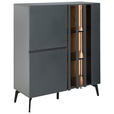 HIGHBOARD  in 96,3/117/41,5 cm  - Schwarz/Grau, Design, Glas/Holzwerkstoff (96,3/117/41,5cm) - Novel