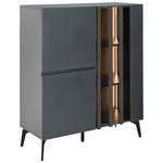 HIGHBOARD  in 96,3/117/41,5 cm  - Schwarz/Grau, Design, Glas/Holzwerkstoff (96,3/117/41,5cm) - Novel