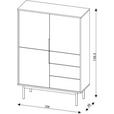 HIGHBOARD Kaschmir Viva  - Kaschmir/Goldfarben, Design, Holzwerkstoff/Metall (104/139,5/39cm) - Xora