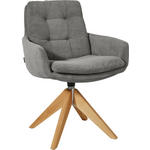 ARMLEHNSTUHL  in Cord  - Eichefarben/Grau, Design, Holz/Textil (63/90/69cm) - Johann Jakob