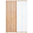 BEGEHBARER ECKSCHRANK 1-türig Eichefarben, Weiß - Eichefarben/Alufarben, Design, Holzwerkstoff/Metall (146,2/220,9/100,2cm) - Voleo