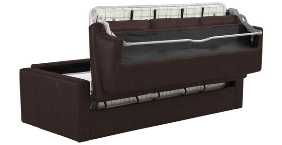 SCHLAFSOFA Bard in Echtleder Dunkelbraun  - Dunkelbraun/Schwarz, KONVENTIONELL, Leder/Kunststoff (206/81/96cm) - Novel