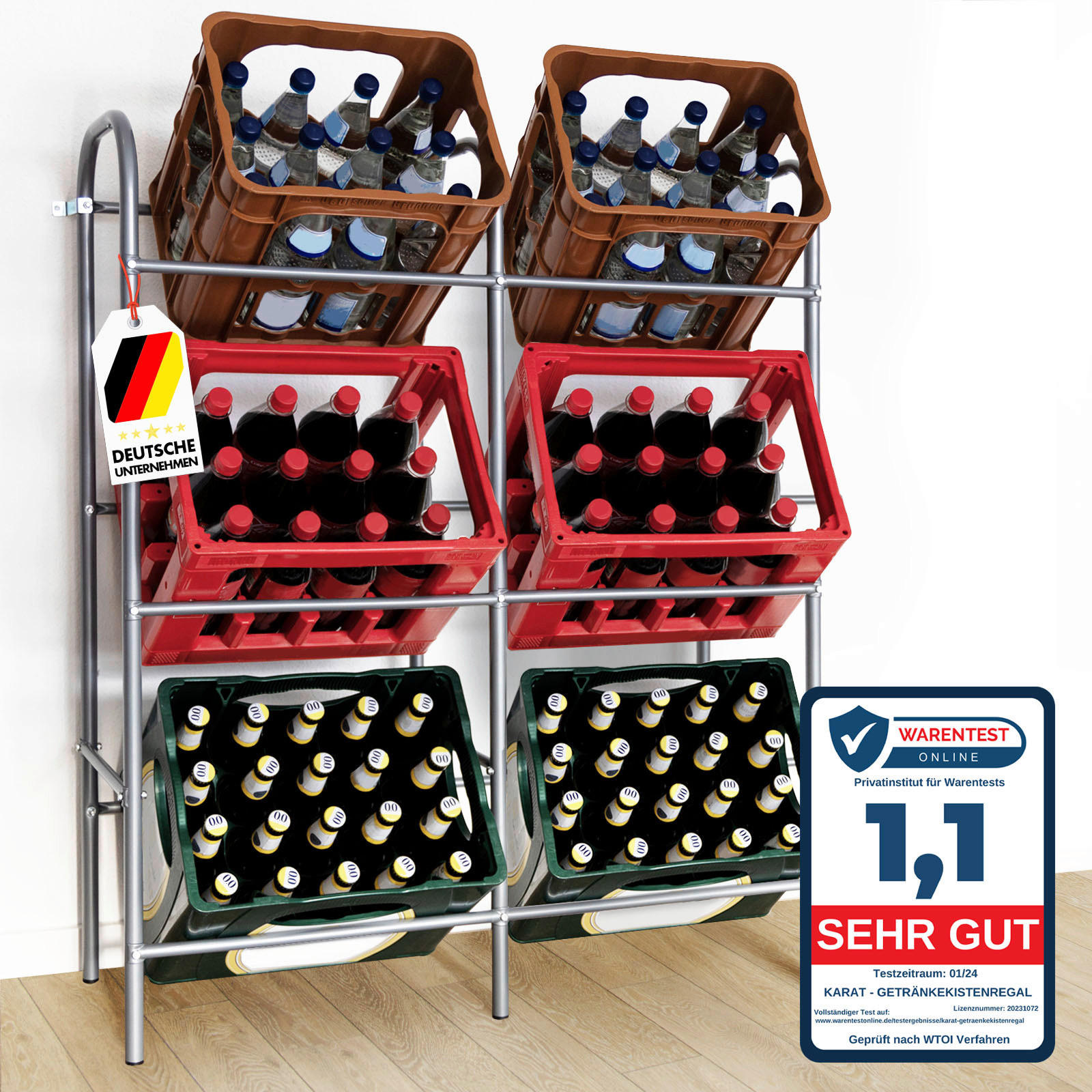 FLASCHENREGAL  - Silberfarben, Basics, Metall (96/115.5/32.5cm) - Floordirekt