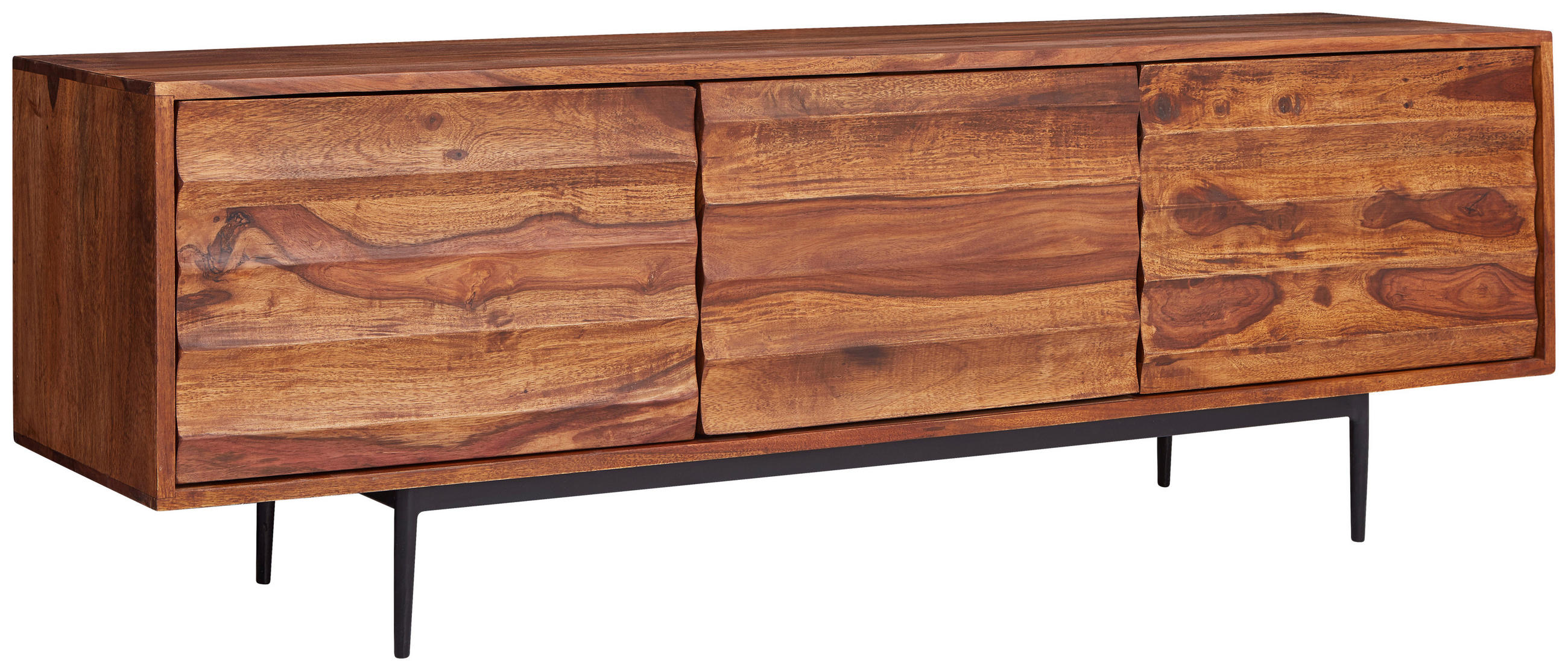 SIDEBOARD  in 147/50/38 cm  - Sheeshamfarben/Schwarz, Design, Holz/Metall (147/50/38cm) - MID.YOU