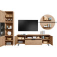 WOHNWAND  in Eichefarben  318/206/44 cm  - Eichefarben/Anthrazit, Natur, Glas/Holz (318/206/44cm) - Valnatura