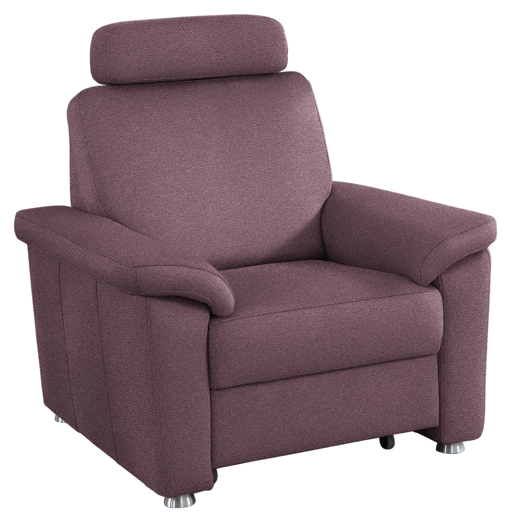 FERNSEHSESSEL in Webstoff Violett  - Silberfarben/Violett, Konventionell, Textil/Metall (102/91/91-159cm) - Beldomo System