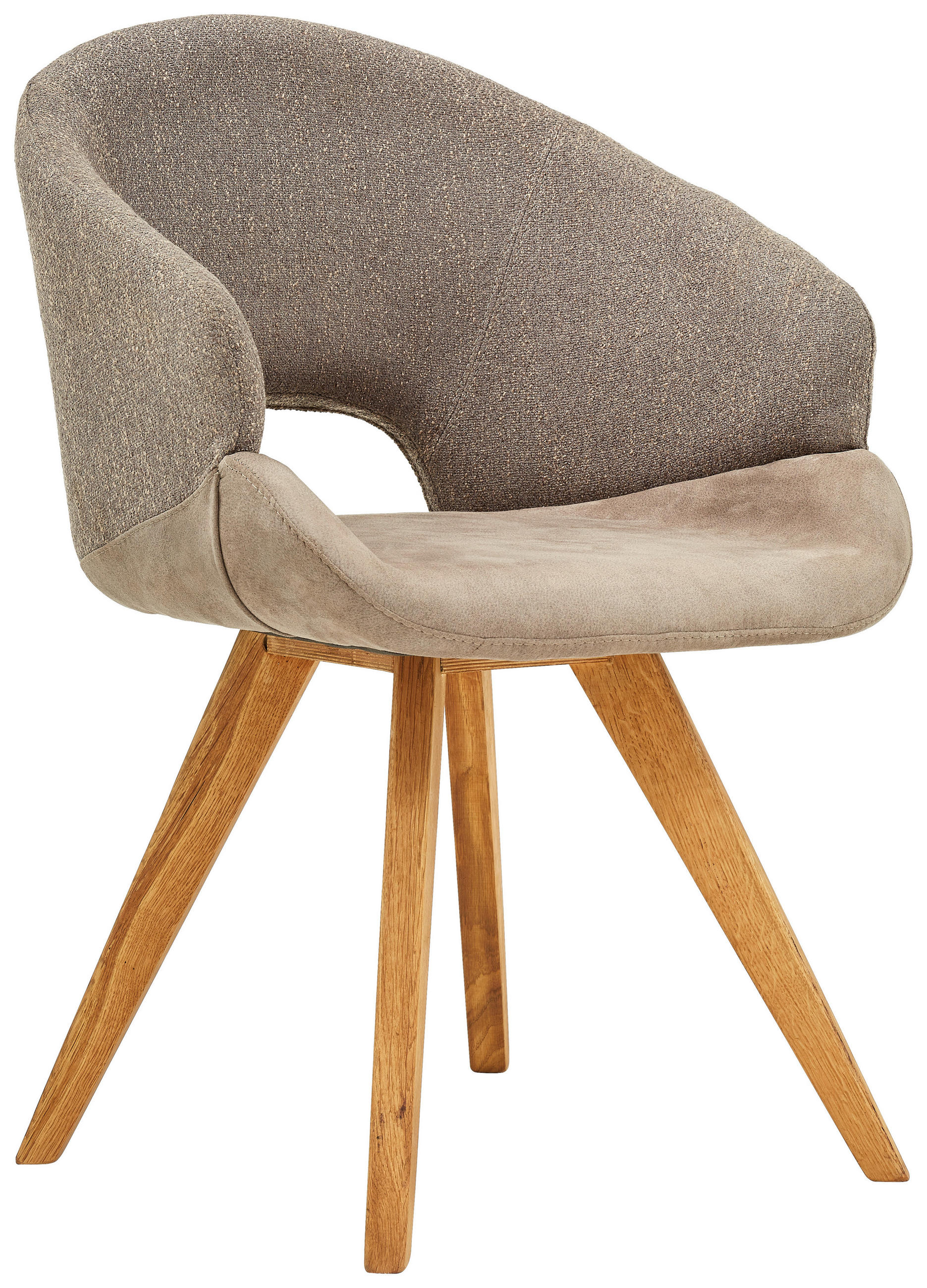 STOLIČKA S PODRÚČKAMI, tkaná textília, plochá tkanina, farby duba, cappuccino - farby duba/krémová, Design, kompozitné drevo/textil (58/83/59cm) - Linea Natura