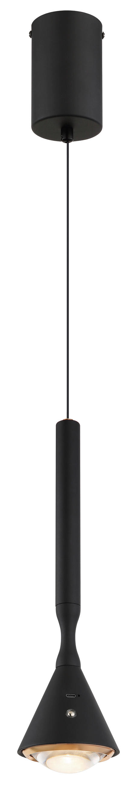 ZÁVĚSNÉ LED SVÍTIDLO, 9,9/50-210 cm  - bílá/černá, Design, kov/plast (9,9/50-210cm) - Globo