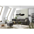 ECKSOFA Grau Flachgewebe  - Chromfarben/Grau, Design, Kunststoff/Textil (198/256cm) - Xora