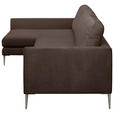 ECKSOFA Braun Chenille Rückenkissen, Rücken echt  - Silberfarben/Braun, KONVENTIONELL, Textil/Metall (143/284cm) - Carryhome