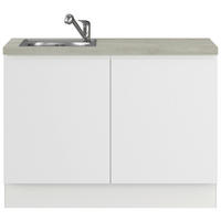 SPÜLENUNTERSCHRANK 120/91,8/58 cm  in Weiß  - Hellgrau/Weiß, Basics, Holzwerkstoff (120/91,8/58cm) - Impuls